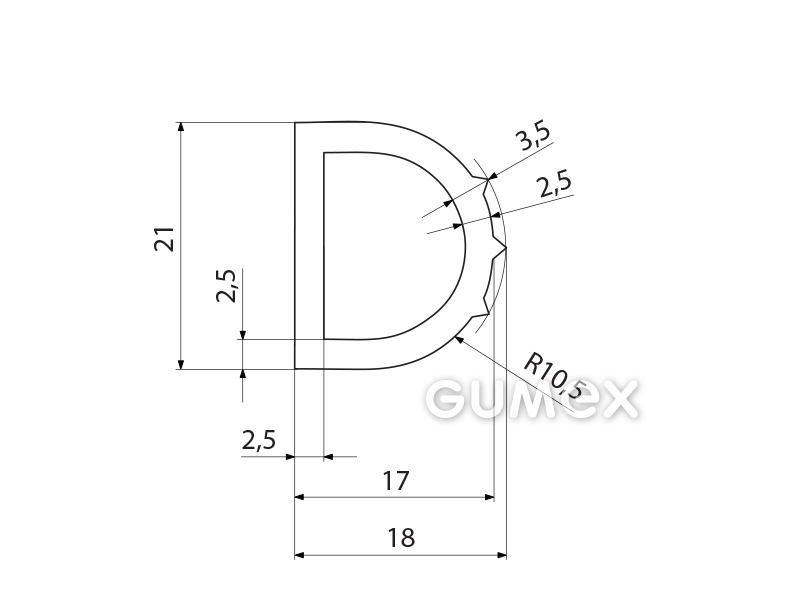 SILIKONPROFILE D-FORM